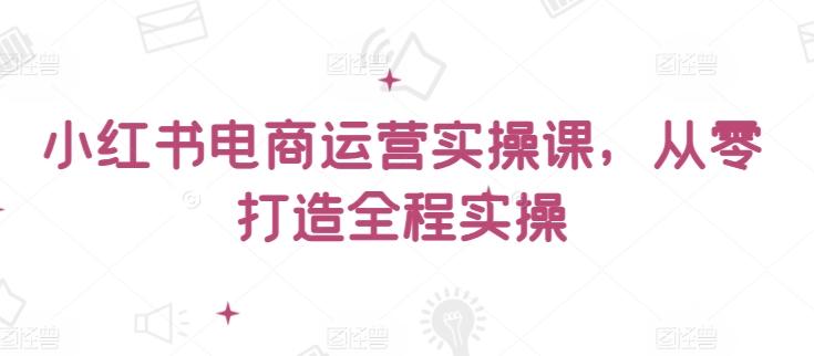 小红书电商运营实操课，​从零打造全程实操-Zv头条