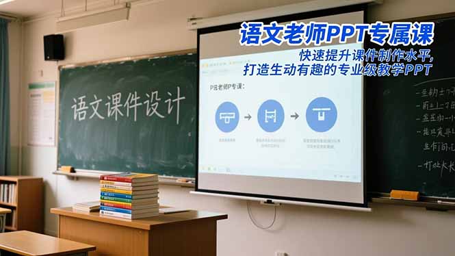 语文老师PPT专属课:快速提升课件制作水平,打造生动有趣的专业级教学PPT-站长V课
