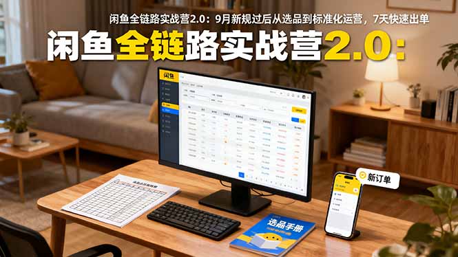 闲鱼全链路实战营2.0:9月新规过后从选品到标准化运营,7天快速出单-站长V课