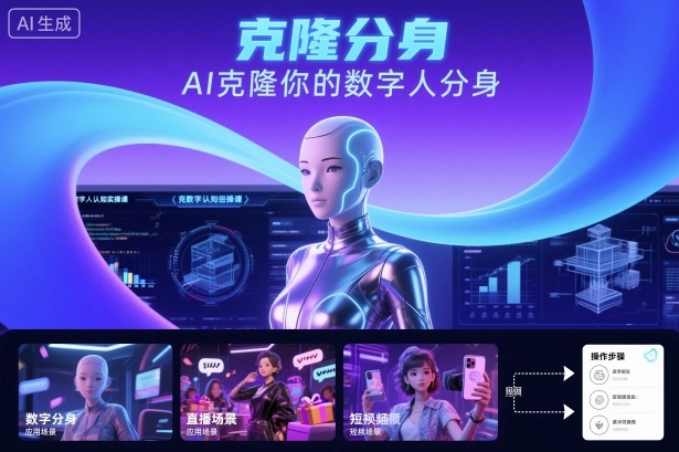 AI数字人认知实操课，克隆你的数字人分身-站长V课