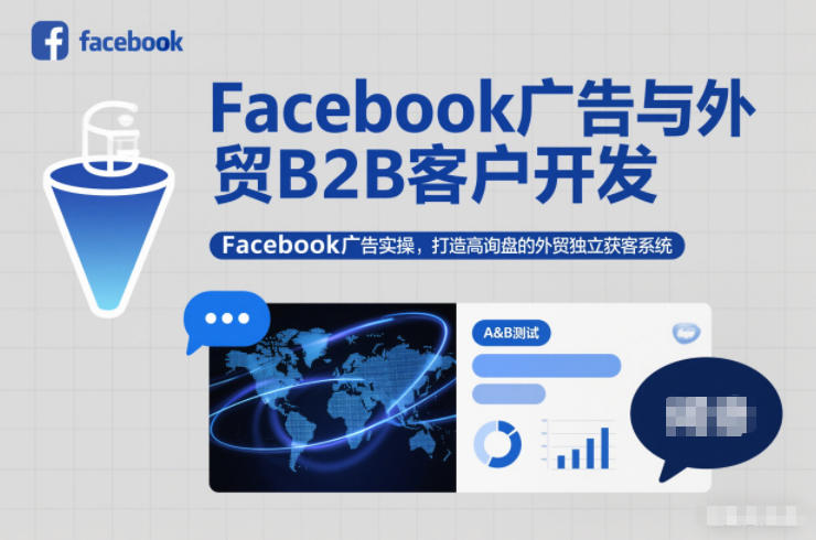 Facebook广告与外贸B2B客户开发，Facebook广告实操，打造高询盘的外贸独立获客系统