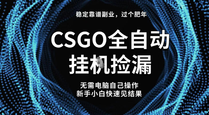 【稳定副业】全球最热门游戏CSGO全自动捡漏,最新玩法,新手小白日入5张+【揭秘】-站长V课