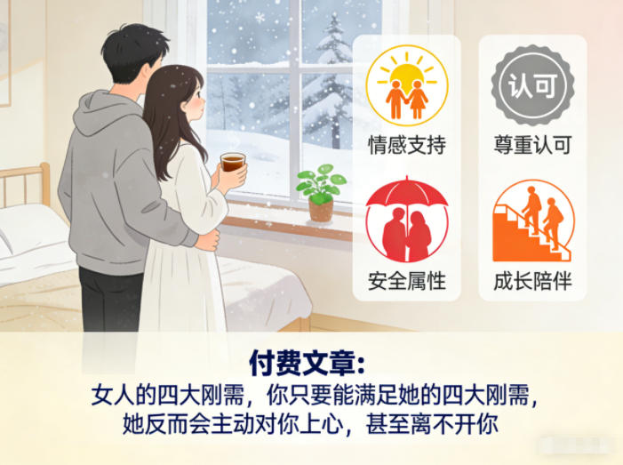付费文章：女人的四大刚需，你只要能满足她的四大刚需，她反而会主动对你上心，甚至离不开你-站长V课