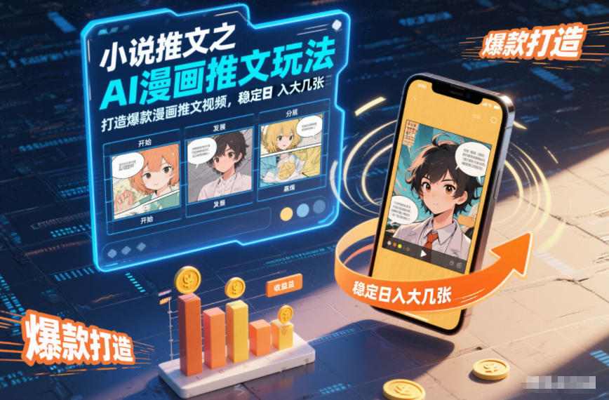 小说推文之AI漫画推文玩法，打造爆款漫画推文视频，稳定日入大几张-站长V课