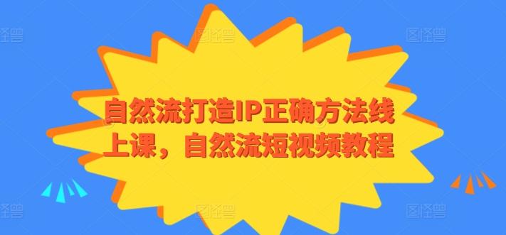 自然流打造IP正确方法线上课，自然流短视频教程-Zv头条