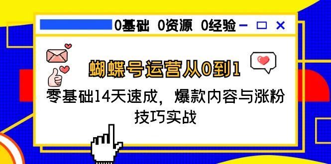 蝴蝶号运营从0到1，零基础14天速成，爆款内容与涨粉技巧实战-Zv头条