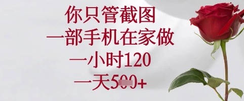 你只管截图，一部手机在家可以做，一小时120.一天5张+【揭秘】-Zv头条