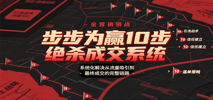 步步为赢10步绝杀成交系统，系统化解决从流量吸引到最终成交的完整链路-站长V课