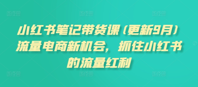 小红书笔记带货课(更新25年3月)流量电商新机会，抓住小红书的流量红利-Zv头条