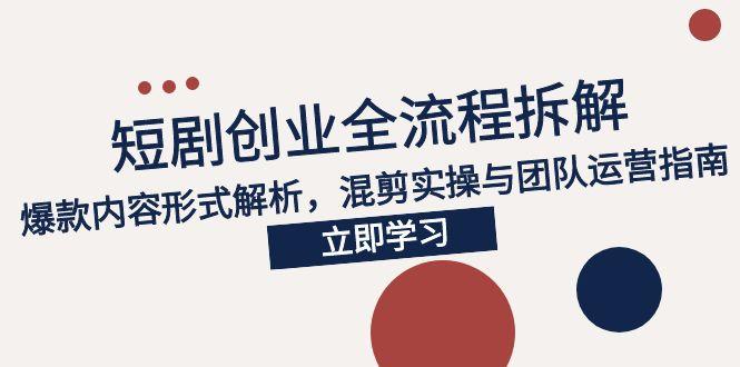 2025短剧创业全流程拆解，爆款内容形式解析，混剪实操与团队运营指南-Zv头条