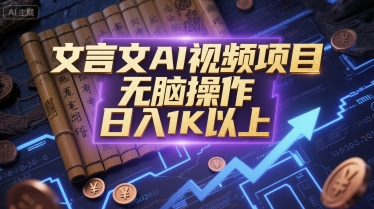 文言文AI视频项目，无脑操作，日入1K以上-Zv头条