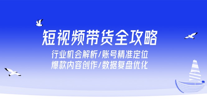 短视频带货全攻略，行业机会解析/账号精准定位/爆款内容创作/数据复盘优化-Zv头条
