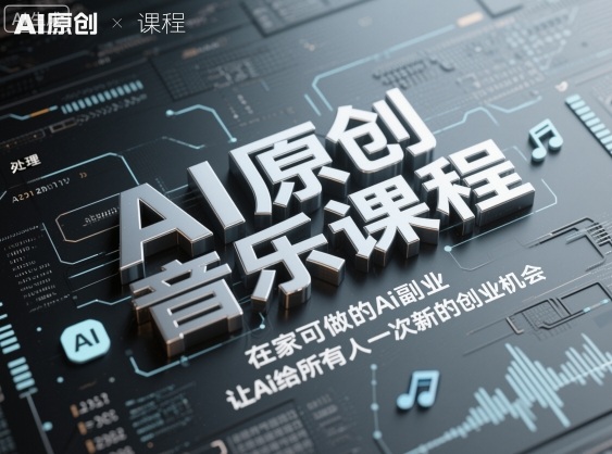 AI原创音乐课程，在家可做的Ai副业，让Ai给所有人一次新的创业机会-站长V课