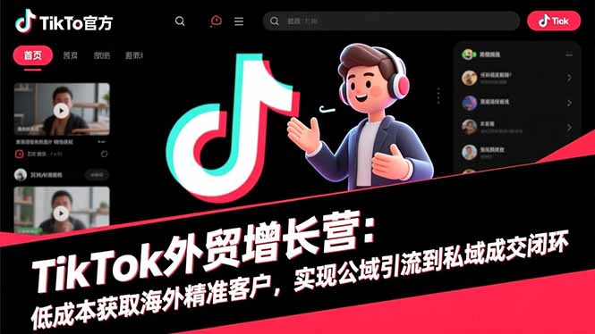 TikTok外贸增长营：低成本获取海外精准客户，实现公域引流到私域成交闭环-站长V课