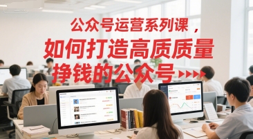 公众号运营系列课，如何打造高质量挣钱的公众号-Zv头条