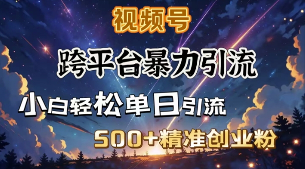 跨平台暴力引流，私域完美闭环，日引500+精准创业粉-Zv头条