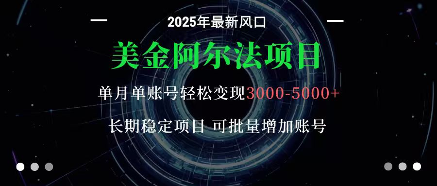 美金阿尔法项目：一部手机每天只需10分钟，轻松稳定赚美元-站长V课