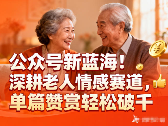 公众号新蓝海！深耕老人情感赛道，单篇赞赏轻松破1k-站长V课
