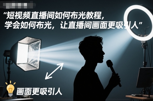 短视频直播间如何布光教程，学会如何布光，让直播间画面更吸引人-站长V课