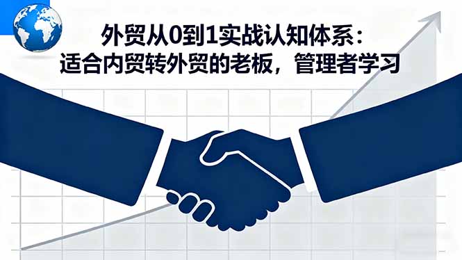 外贸从0到1实战认知体系：适合内贸转外贸的老板，管理者学习-站长V课