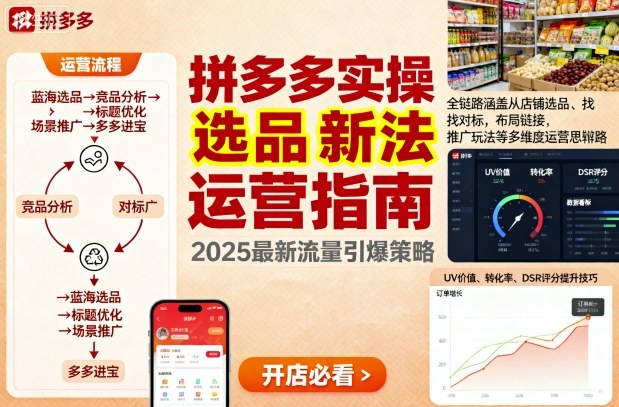 王校长9月12拼多多实操新玩法，全链路涵盖从店铺选品、找对标，布局链接，推广玩法等多维度运营思路(更新)-站长V课