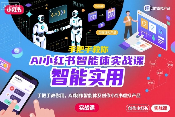 AI小红书智能体实战课,手把手教你用AI制作智能体及创作小红书虚拟产品,提效+内容商业化(更新)-站长V课