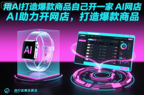 用AI打造爆款商品自己开一家AI网店，AI助力开网店，打造爆款商品-站长V课