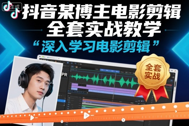 抖音某博主电影剪辑全套实战教学，深入学习电影剪辑-站长V课