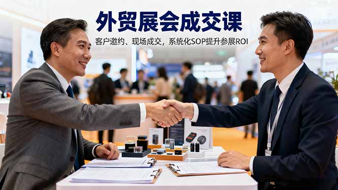 外贸展会成交课，含目标制定、客户邀约、现场成交，系统化SOP提升参展ROI-站长V课