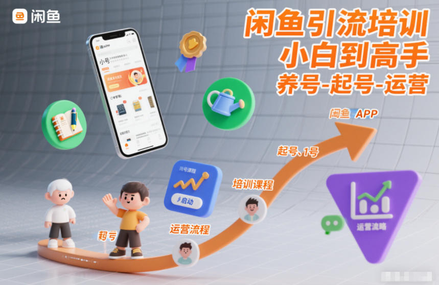 闲鱼引流培训，小白到高手，养号-起号-运营-站长V课
