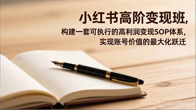 小红书高阶变现班，构建一套可执行的高利润变现SOP体系，实现账号价值的最大化跃迁-站长V课