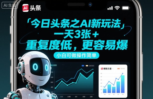 今日头条之AI新玩法，一天3张+，重复度低，更容易爆，小白可做操作简单-站长V课