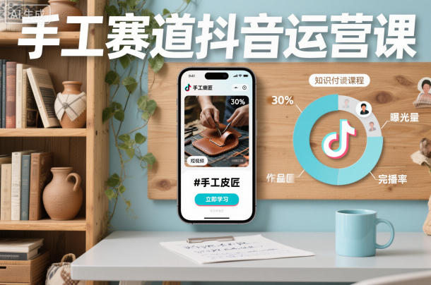 手工赛道抖音运营课，手工赛道流量运营-站长V课