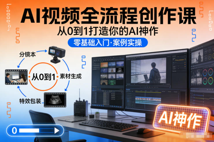 AI视频全流程创作课，从0到1打造你的AI神作-站长V课
