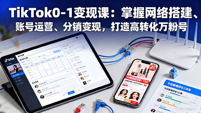 TikTok0-1变现课:掌握网络搭建、账号运营、分销变现,打造高转化万粉号-站长V课