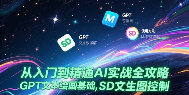 从入门到精通AI实战全攻略，GPT文本绘画基础，MJ参数详解，SD文生图控制-Zv头条