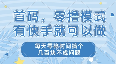 首码零撸项目，有快手就可以做，每天业务时间搞个几张不是问题【揭秘】-Zv头条