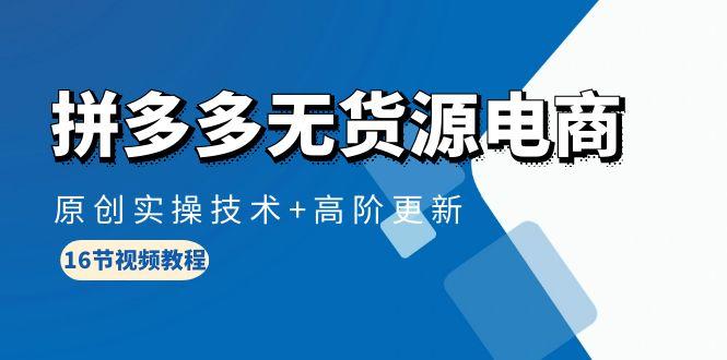 (10015期)拼多多无货源电商，原创实操技术+高阶更新(16节视频教程)-Zv头条