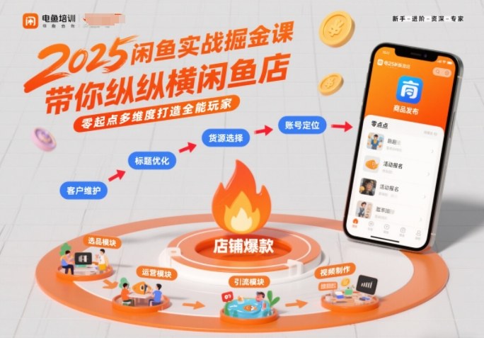 2025闲鱼实战掘金课，带你纵横闲鱼店，零起点多维度打造全能玩家-站长V课