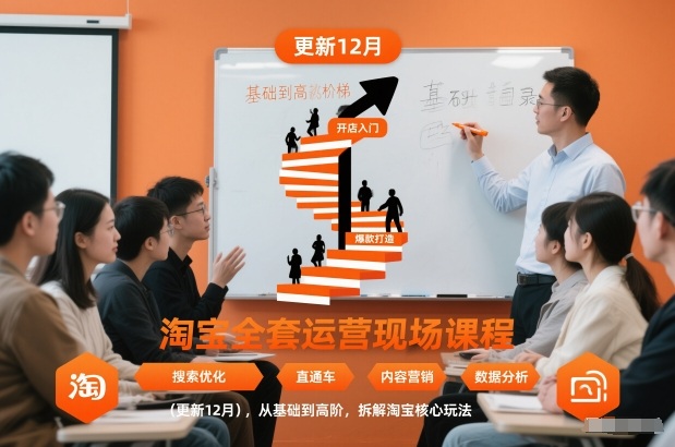 淘宝全套运营现场课程(更新12月)，从基础到高阶，拆解淘宝核心玩法-站长V课