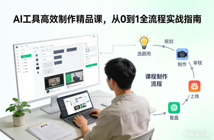 AI工具高效制作精品课，从0到1全流程实战指南-站长V课
