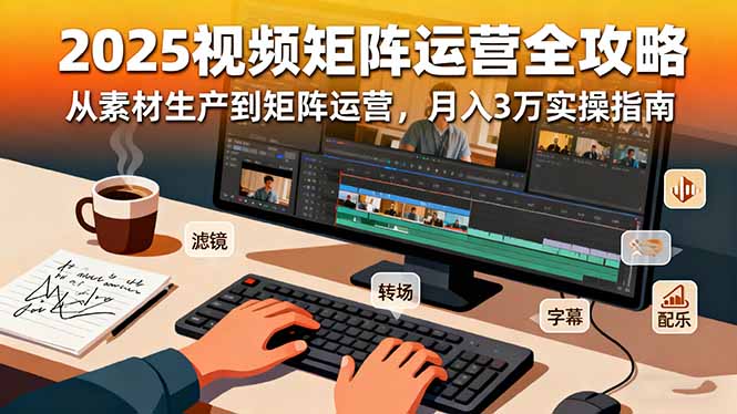 2025短视频矩阵运营全攻略:从素材生产到矩阵运营,月入3万实操指南-站长V课