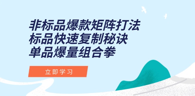 非标品爆款矩阵打法，标品快速复制秘诀，单品爆量组合拳-Zv头条
