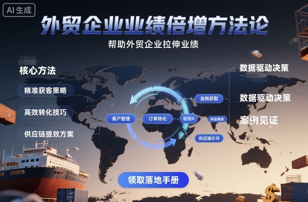 外贸企业业绩倍增方法论，帮助外贸企业拉伸业绩-站长V课