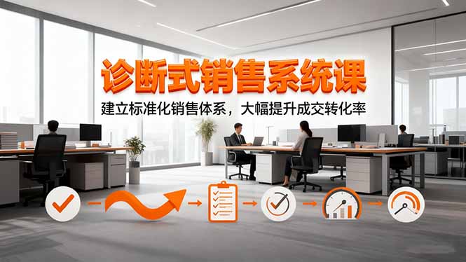 诊断式销售系统课，建立标准化销售体系，大幅提升成交转化率-站长V课
