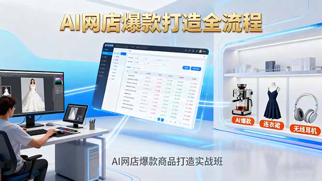 AI网店爆款商品打造实战班:AI技术实现商品图智能处理,快速搭建AI网店-站长V课