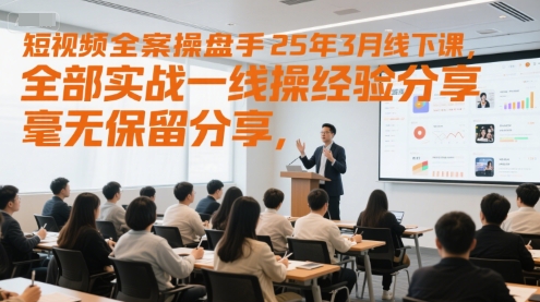 短视频全案操盘手25年3月线下课，全部实战一线操盘手经验分享，毫无保留分享，全是干货-Zv头条