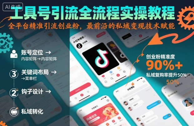 工具号引流全流程保姆级实操教程，全平台精准引流创业粉，最前沿的私域变现技术赋能-站长V课