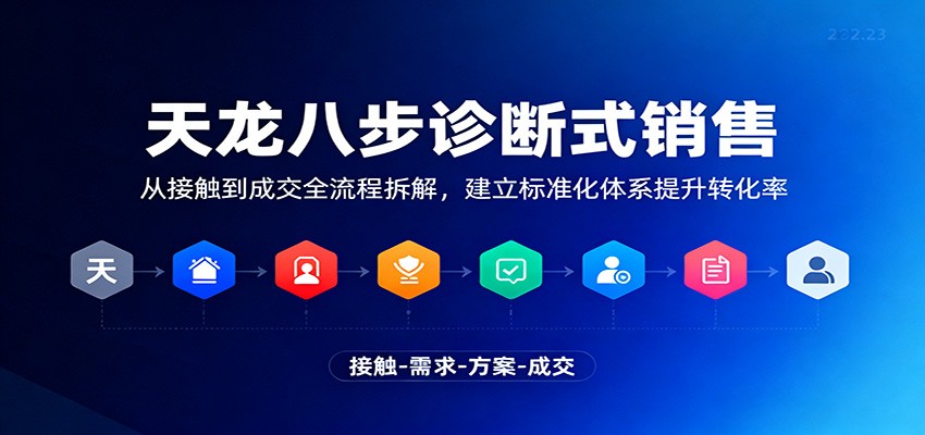 天龙八步诊断式销售,从接触到成交全流程拆解,建立标准化体系提升转化率-站长V课