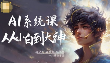 AI系统课程,从小白到大神系统学AI,AI声音-AI绘画-AI视频一门课全掌握-站长V课